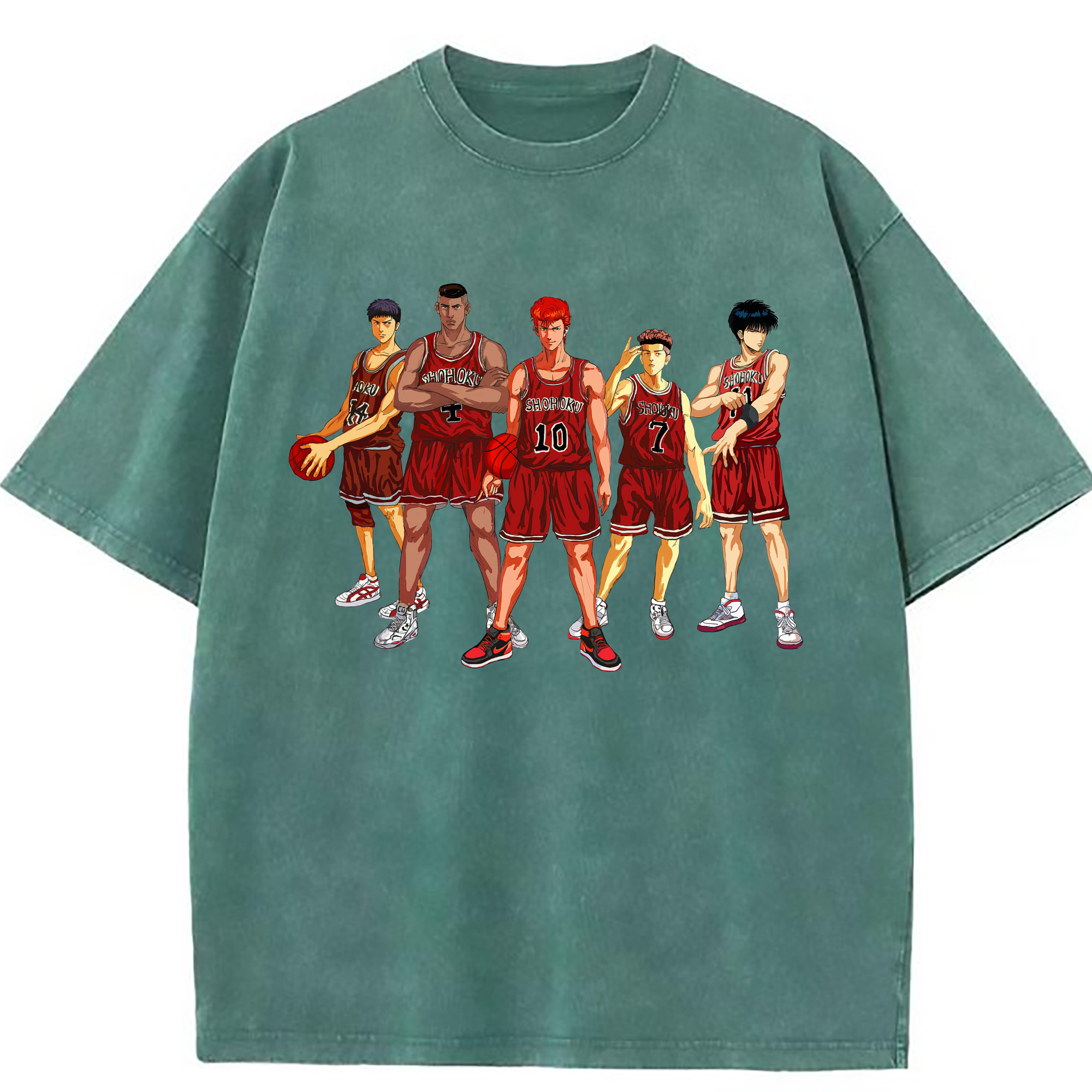 （画像用） SLAM DUNK／スラムダンク 綿100% ヴィンテージ風 半袖Tシャツ（フロントプリント）